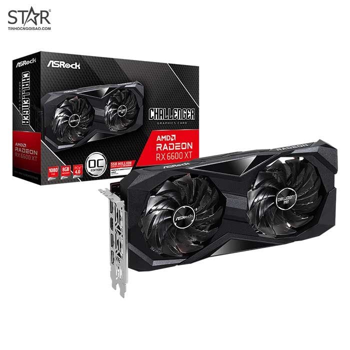 Card màn hình VGA ASRock Radeon RX 6600XT 8GB GDDR6 Challenger D OC (RX 6600XT-CLD-8GBO)