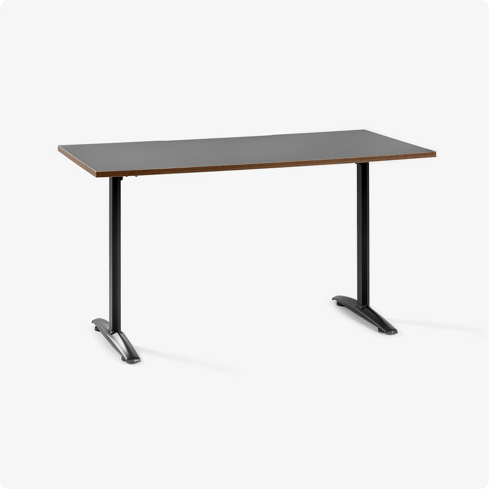 Bàn văn phòng HyperWork Core Desk - 1m4 | Khung đen, mặt bàn đen