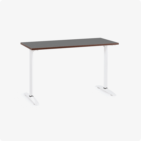 Bàn văn phòng HyperWork Core Desk - 1m2 | Khung trắng, mặt bàn đen