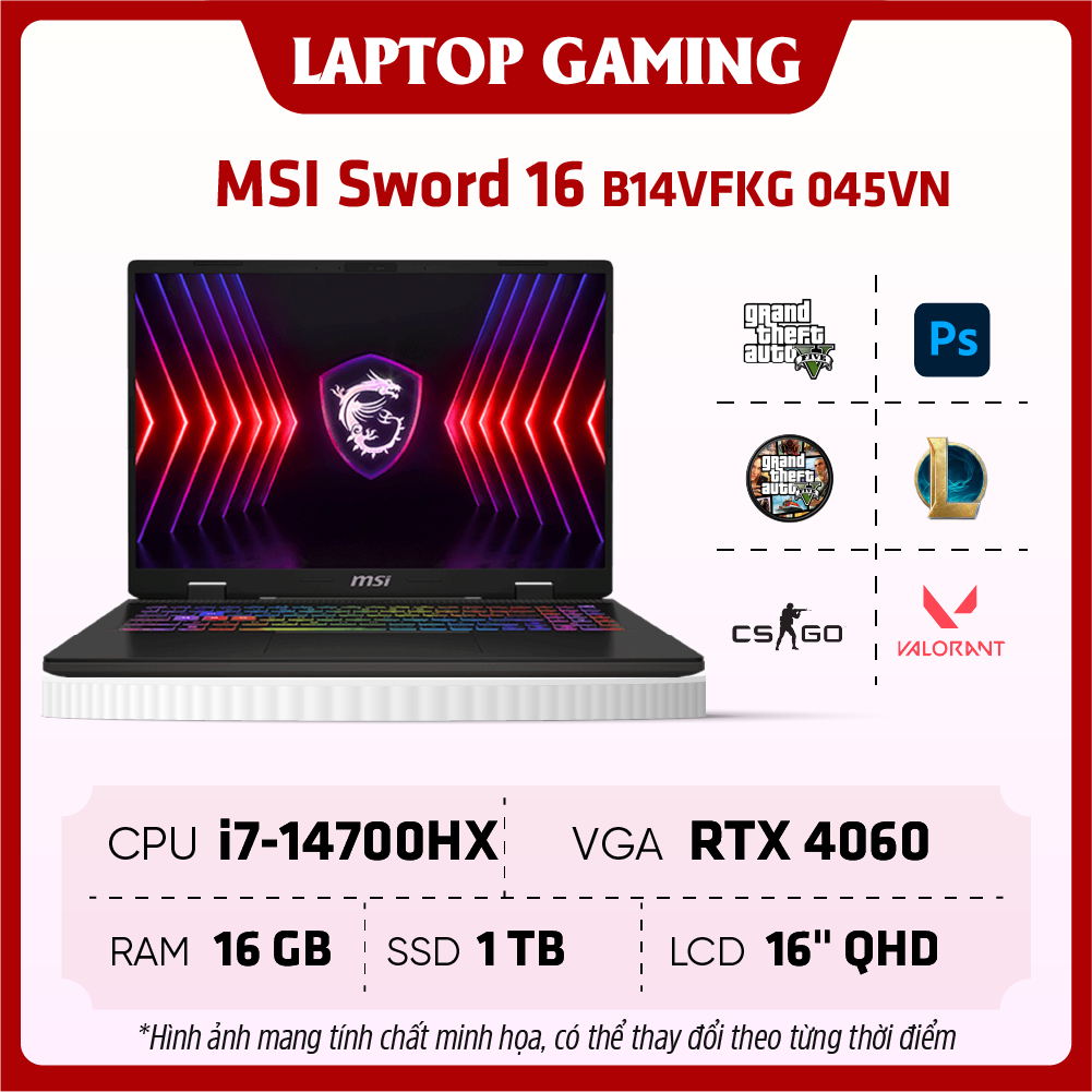 Laptop MSI Sword 16 HX B14VFKG 045VN