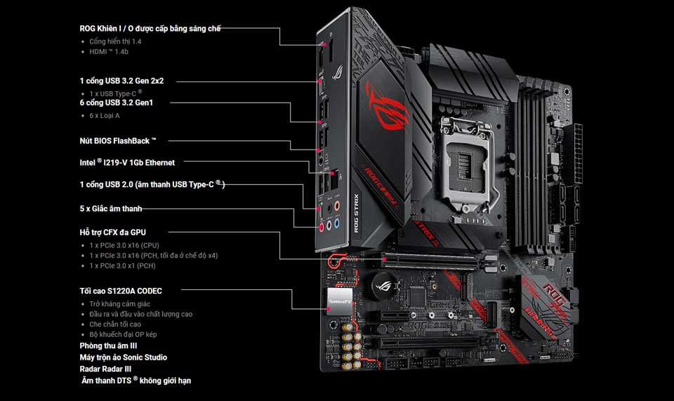 Mainboard Asus B460-G ROG Strix Gaming (ROG STRIX B460-G GAMING)