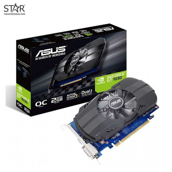 Card màn hình VGA ASUS GT 1030 2GB GDDR5 Phoenix OC Edition (PH-GT 1030-O2GB)