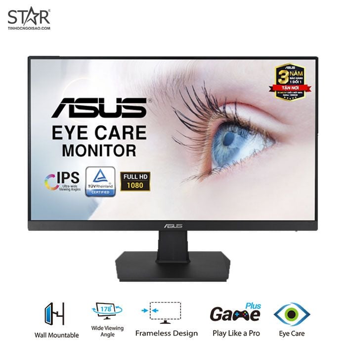 Màn hình LCD 24 inch Asus VA24EHE FHD IPS 75Hz Chính Hãng