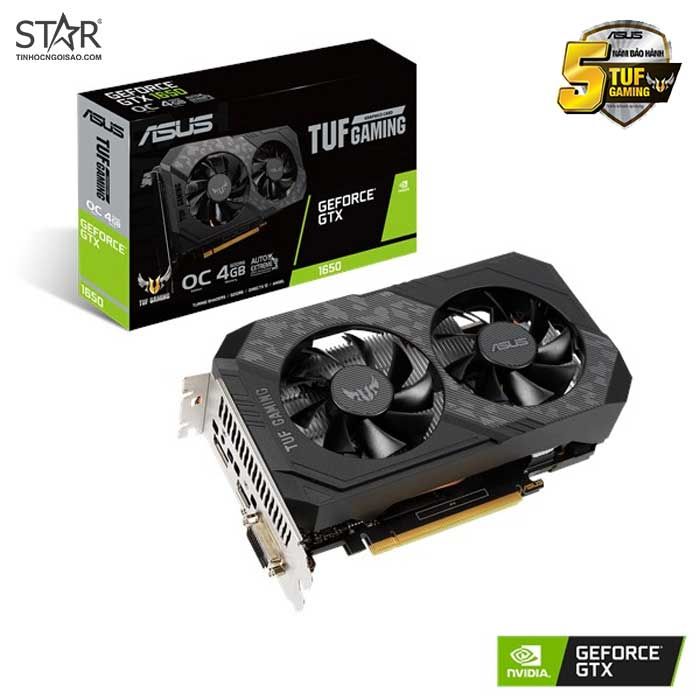 Card màn hình VGA ASUS GTX 1650 4GB GDDR6 TUF Gaming OC EdiTion (TUF-GTX 1650-O4GBD6-P-GAMING)