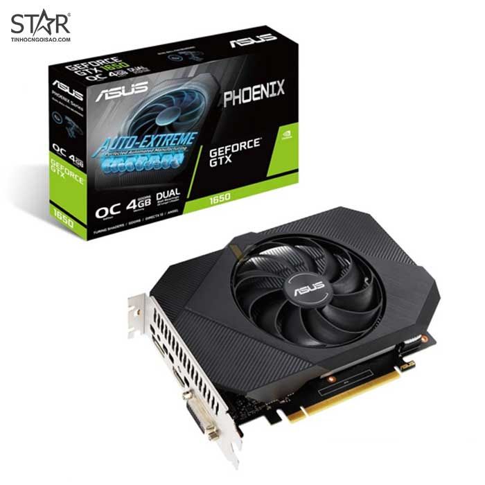 Card màn hình VGA ASUS GTX 1650 4GB GDDR6 Phoenix OC EdiTion (PH-GTX 1650-O4GBD6)