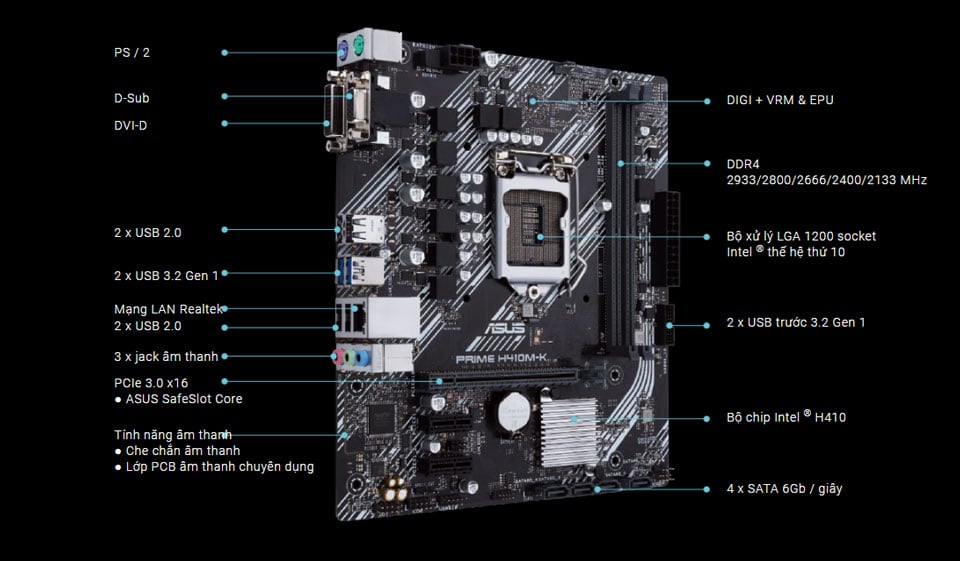 Mainboard Asus H410M-K Prime