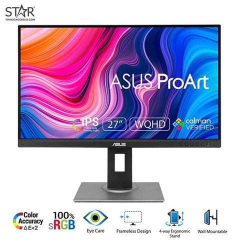 Màn hình Đồ Họa Asus ProArt PA278QV | 27 inch, 2K, IPS, 75Hz, 100% sRGB, Phẳng
