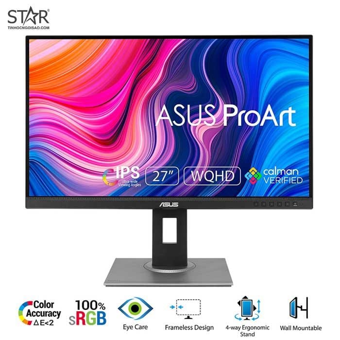 Màn hình Đồ Họa Asus ProArt PA278QV | 27 inch, 2K, IPS, 75Hz, 100% sRGB, Phẳng