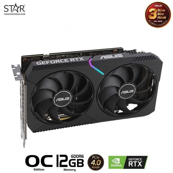 Card màn hình VGA ASUS RTX 3060 12GB GDDR6 Dual OC Edition V2 LHR (DUAL-RTX 3060-O12GB-V2)