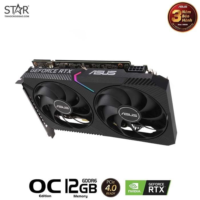 Card màn hình VGA ASUS RTX 3060 12GB GDDR6 Dual OC Edition V2 LHR (DUAL-RTX 3060-O12GB-V2)