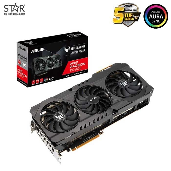 VGA Asus Radeon RX 6800 16GB GDDR6 TUF Gaming OC (TUF-RX 6800-O16GB-GAMING)