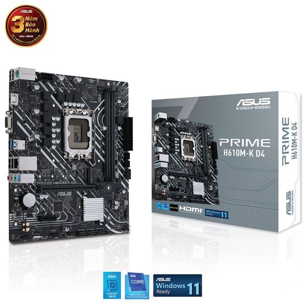  Mainboard ASUS Prime H610M-K DDR4 | LGA 1700, mATX, 2 khe RAM 