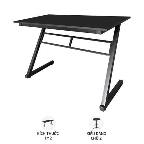Bàn Gaming ESport Z003 | Chữ Z, chân đen, mặt gỗ