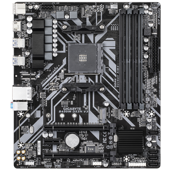  Mainboard Gigabyte B450M DS3H V3 DDR4 | AM4, mATX, 4 khe RAM 