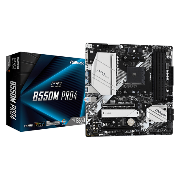  Mainboard ASRock B550M Pro4 DDR4 | AM4, mATX, 4 khe RAM 