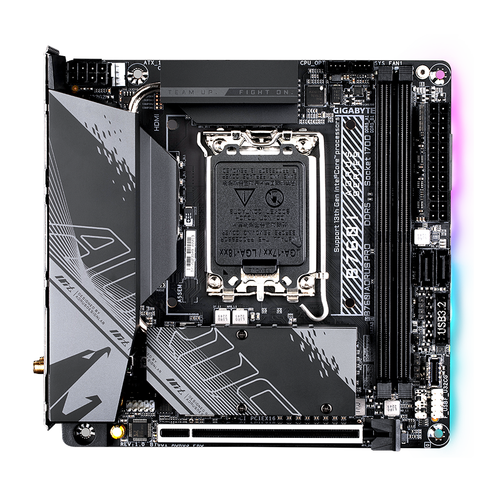 Mainboard Gigabyte B760I Aorus Pro (rev. 1.x) | Intel B760, Socket 1700, Mini-ITX, 2 khe DDR5