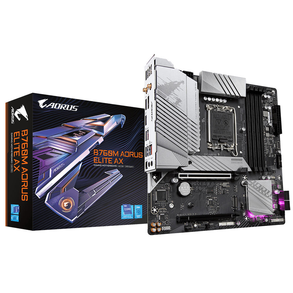 Mainboard Gigabyte B760M Aorus Elite AX | Intel B760, Socket 1700, Micro ATX, 4 khe DDR5