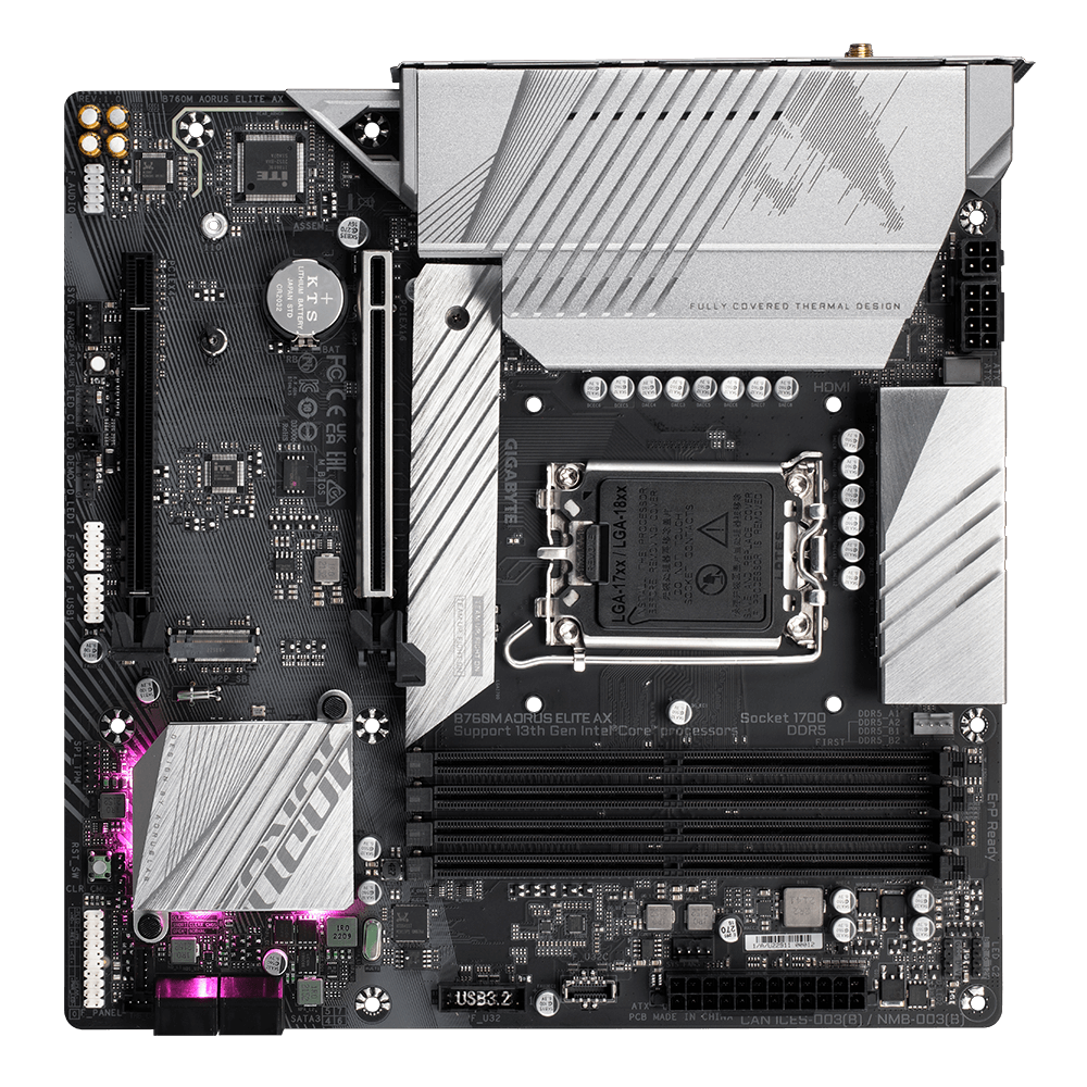 Mainboard Gigabyte B760M Aorus Elite AX | Intel B760, Socket 1700, Micro ATX, 4 khe DDR5