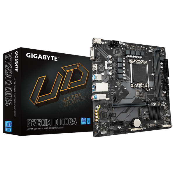  Mainboard Gigabyte B760M D Rev 1.0 DDR4 | LGA 1700, mATX, 2 khe RAM 