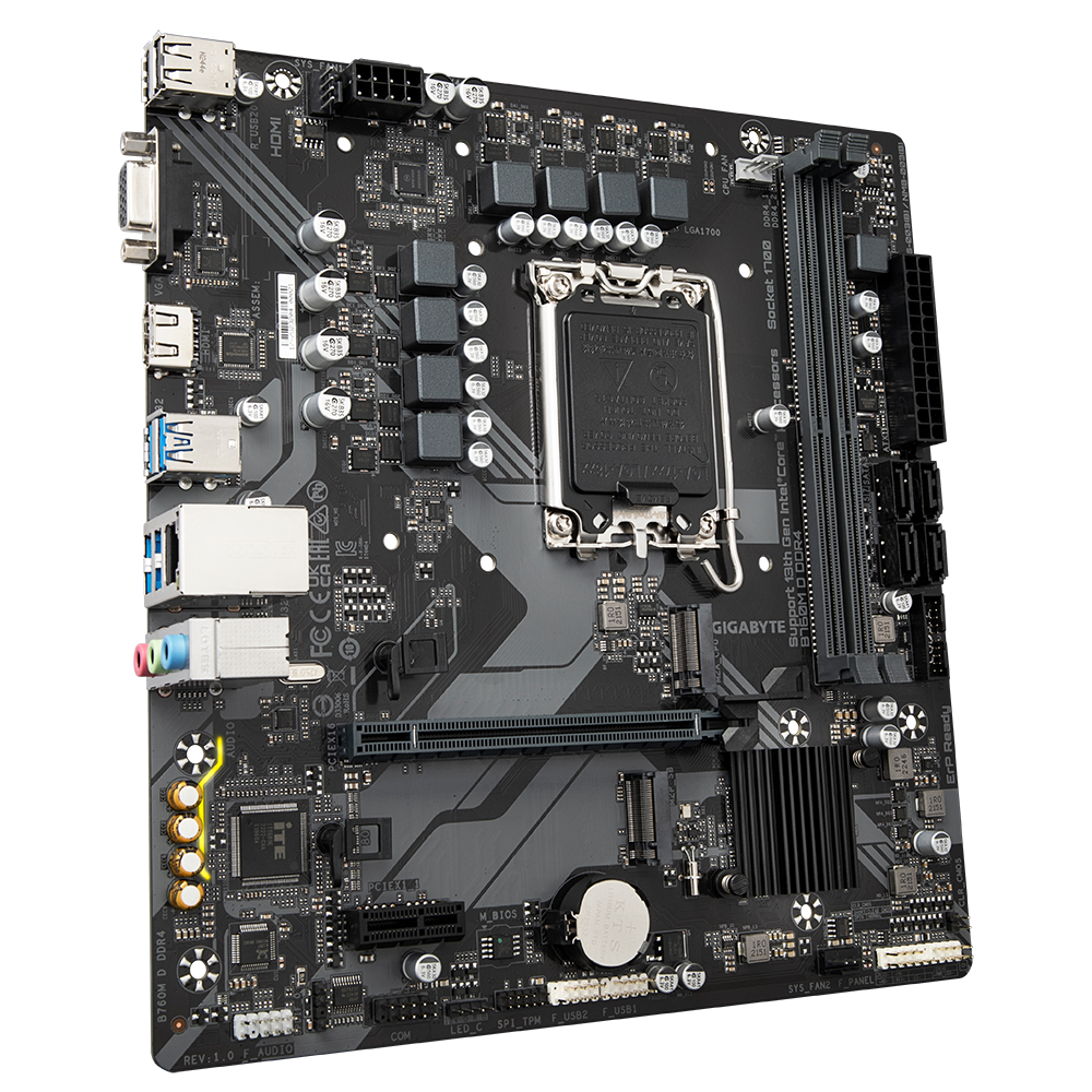 Mainboard Gigabyte B760M D DDR4 (rev. 1.0) | Intel B760, Socket 1700, Micro ATX, 2 khe DDR4