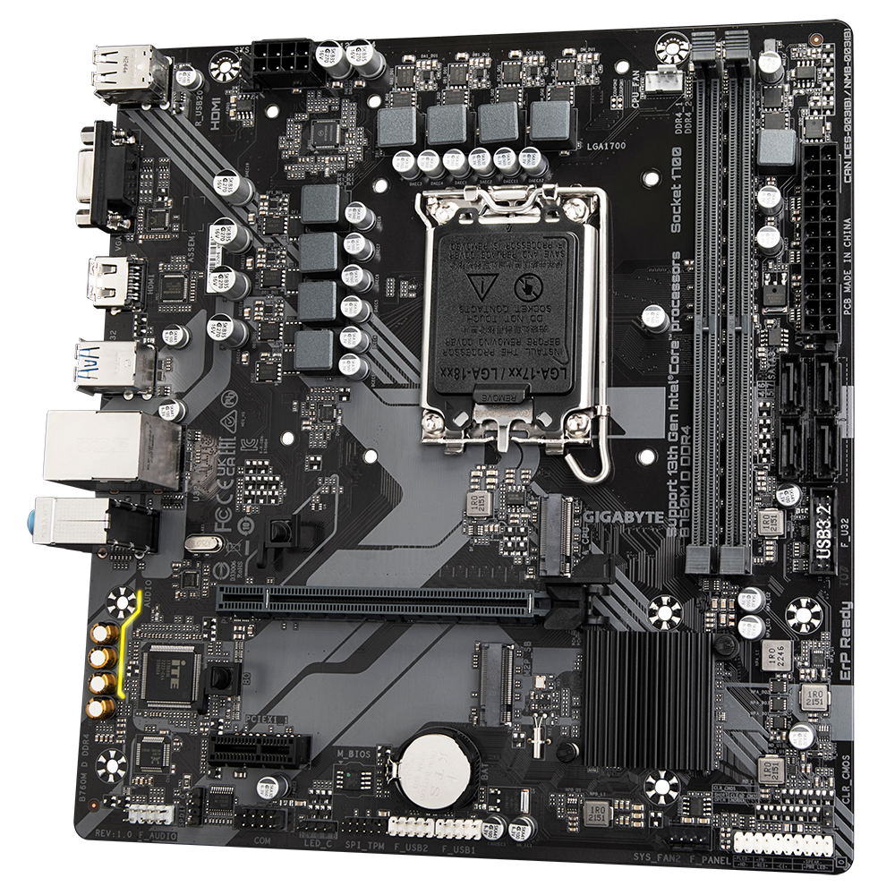 Mainboard Gigabyte B760M D DDR4 (rev. 1.0) | Intel B760, Socket 1700, Micro ATX, 2 khe DDR4