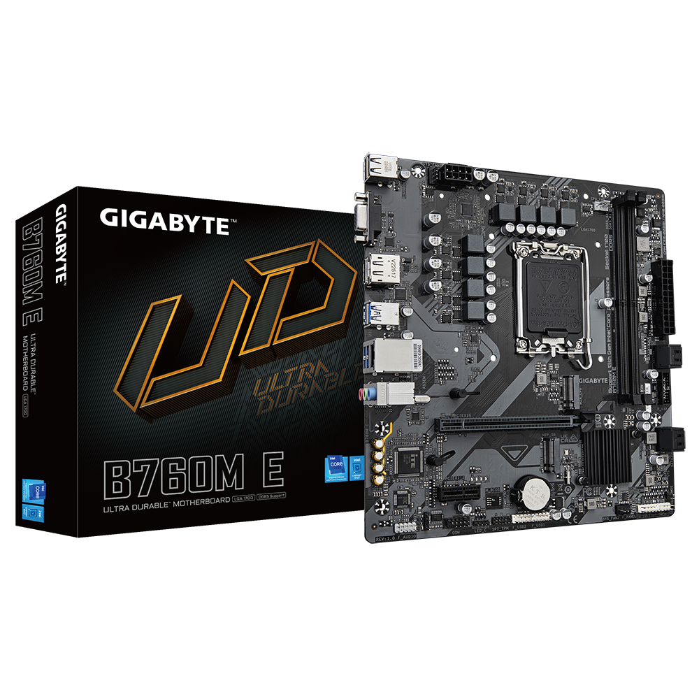 Mainboard Gigabyte B760M E (rev. 1.0) | Intel B760, Socket 1700, Micro ATX, 2 khe DDR5