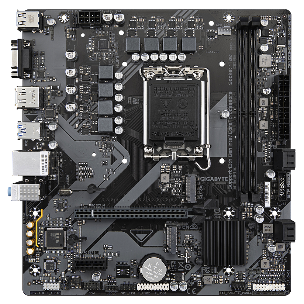 Mainboard Gigabyte B760M E (rev. 1.0) | Intel B760, Socket 1700, Micro ATX, 2 khe DDR5