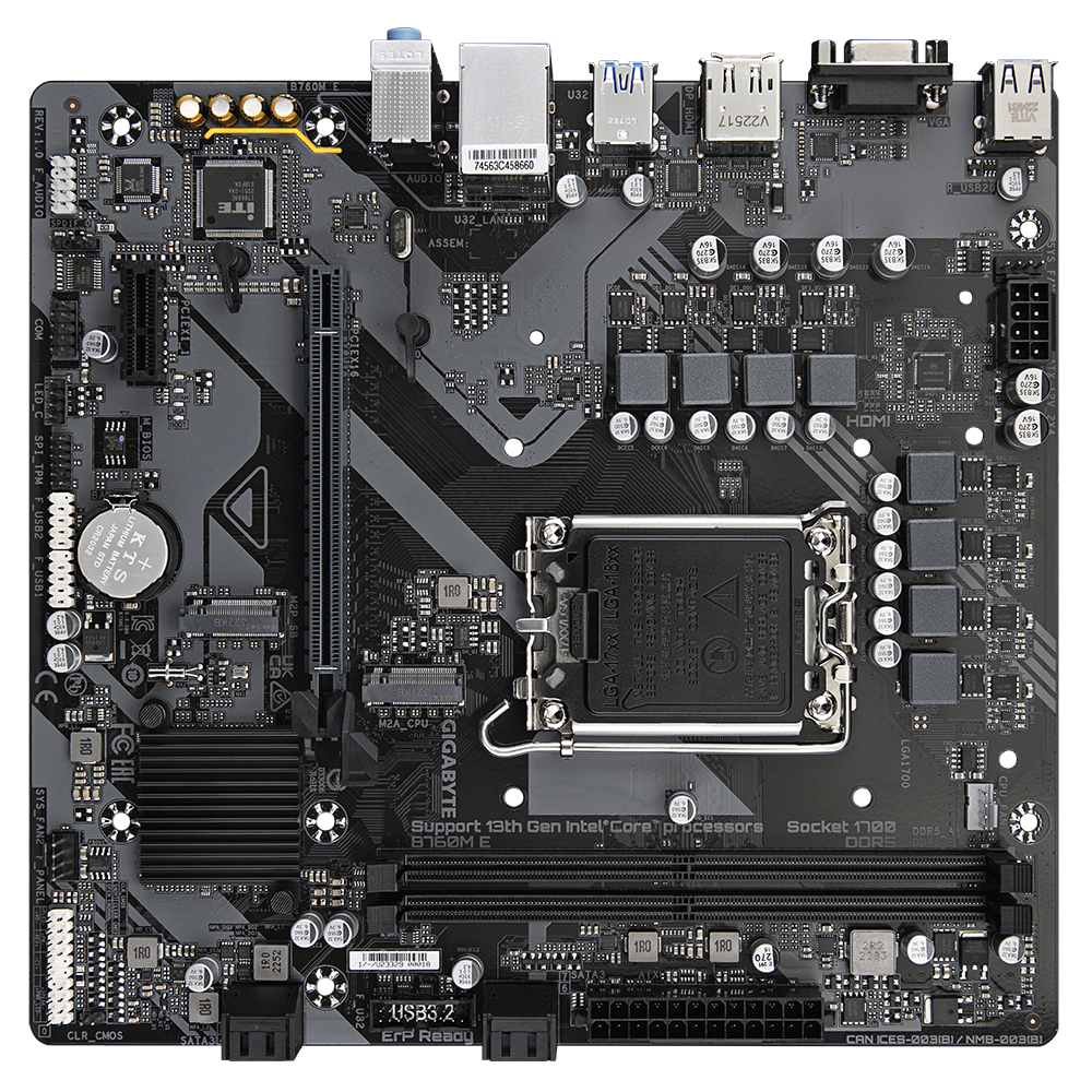 Mainboard Gigabyte B760M E (rev. 1.0) | Intel B760, Socket 1700, Micro ATX, 2 khe DDR5