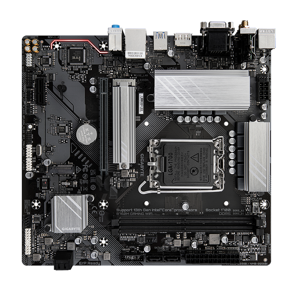 Mainboard Gigabyte B760M GAMING WIFI (rev. 1.2) | Intel B760, Socket 1700, Micro ATX, 2 khe DDR5