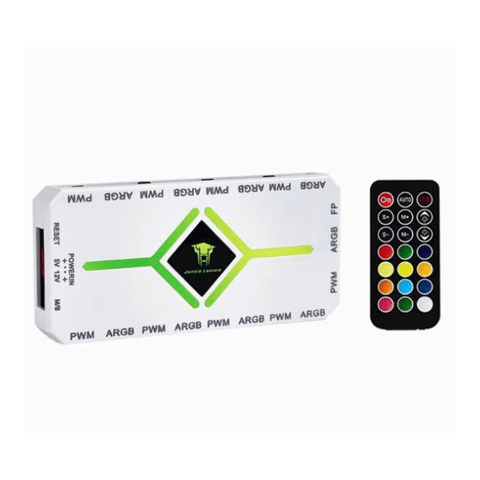 Bộ hub kèm remote sync fan ARGB Leopard - Trắng