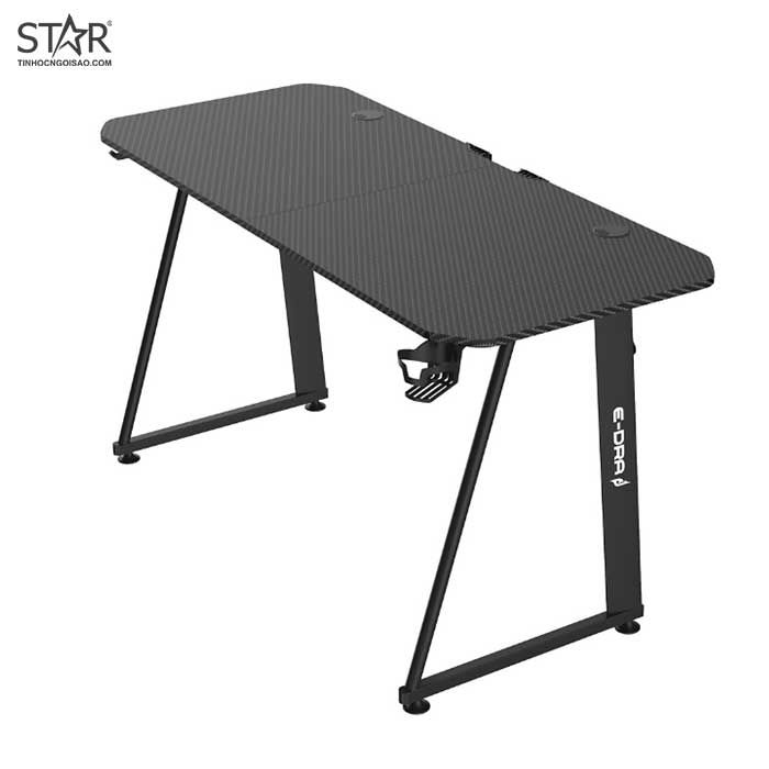 Bàn Gaming E-Dra EGT1460A | Chân đen, mặt bàn carbon