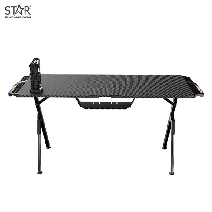 Bàn Gaming E-Dra EGT1460R Blade | RGB, Chân đen, mặt bàn carbon