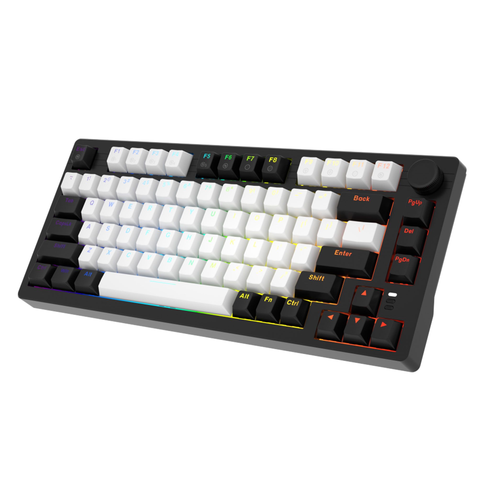 Bàn phím cơ DareU EK75 White - Black | 2 sides RGB strip, Type-C, Dream (Linear) Switch