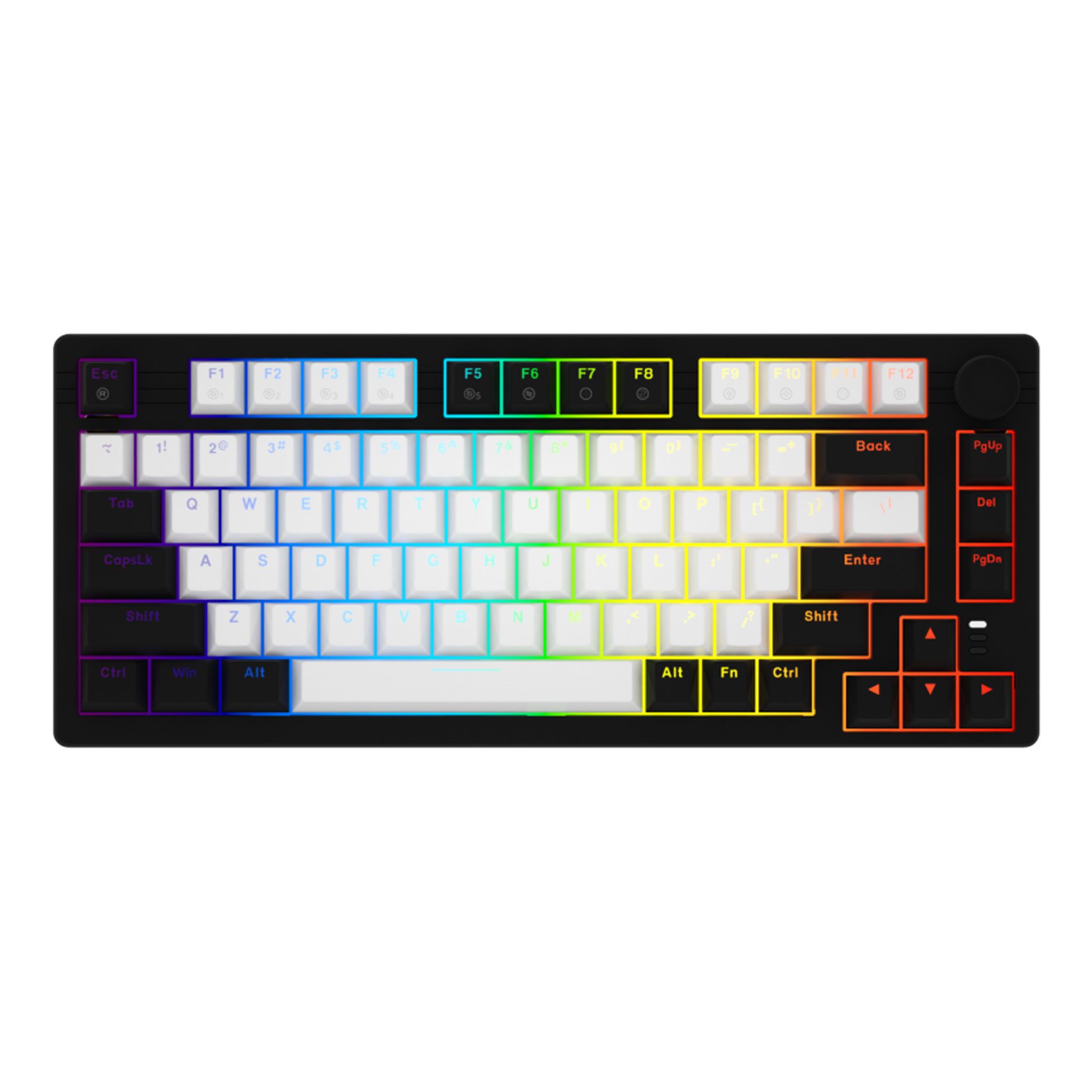 Bàn phím cơ DareU EK75 White - Black | 2 sides RGB strip, Type-C, Firefly (Tactile) Switch