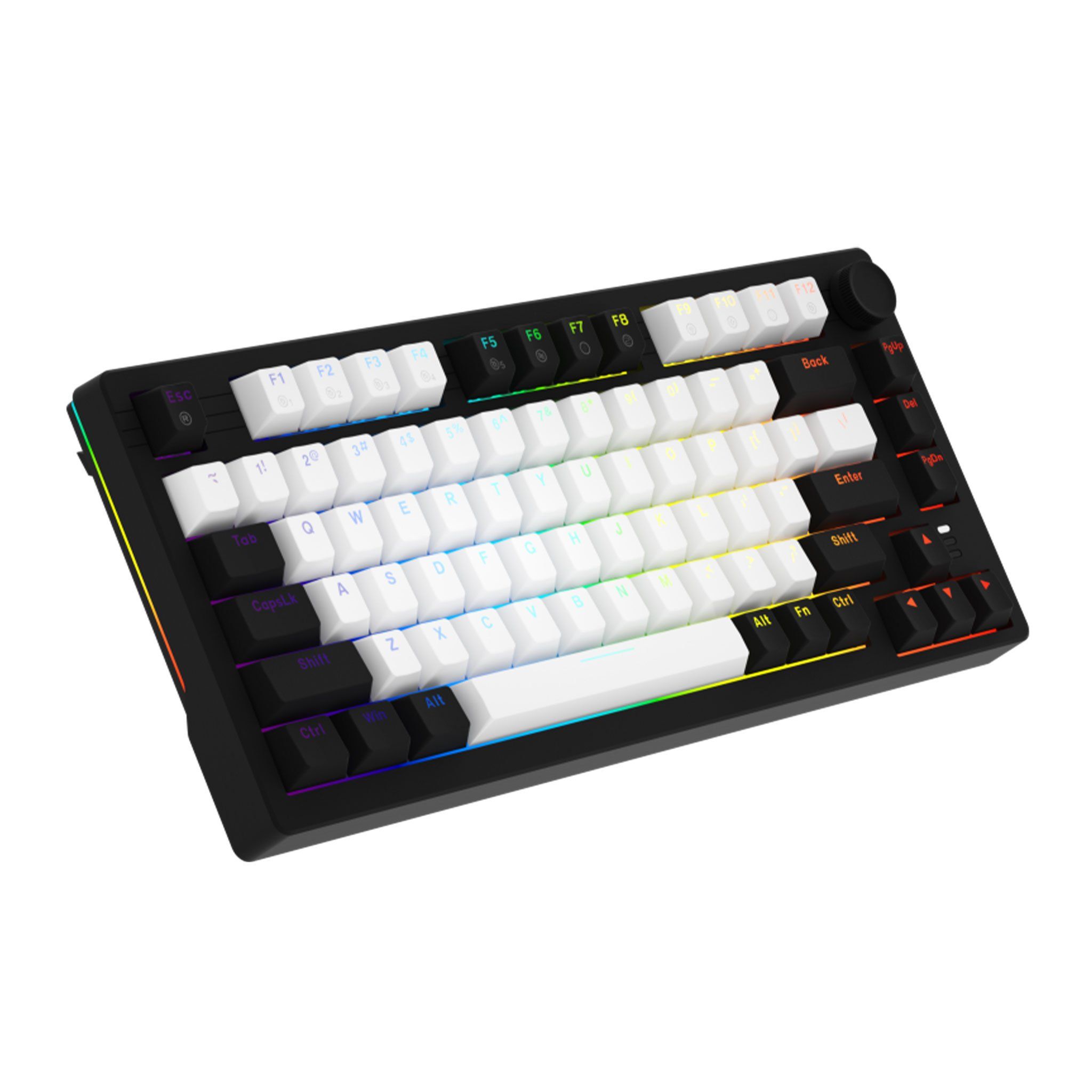 Bàn phím cơ DareU EK75 White - Black | 2 sides RGB strip, Type-C, Dream (Linear) Switch