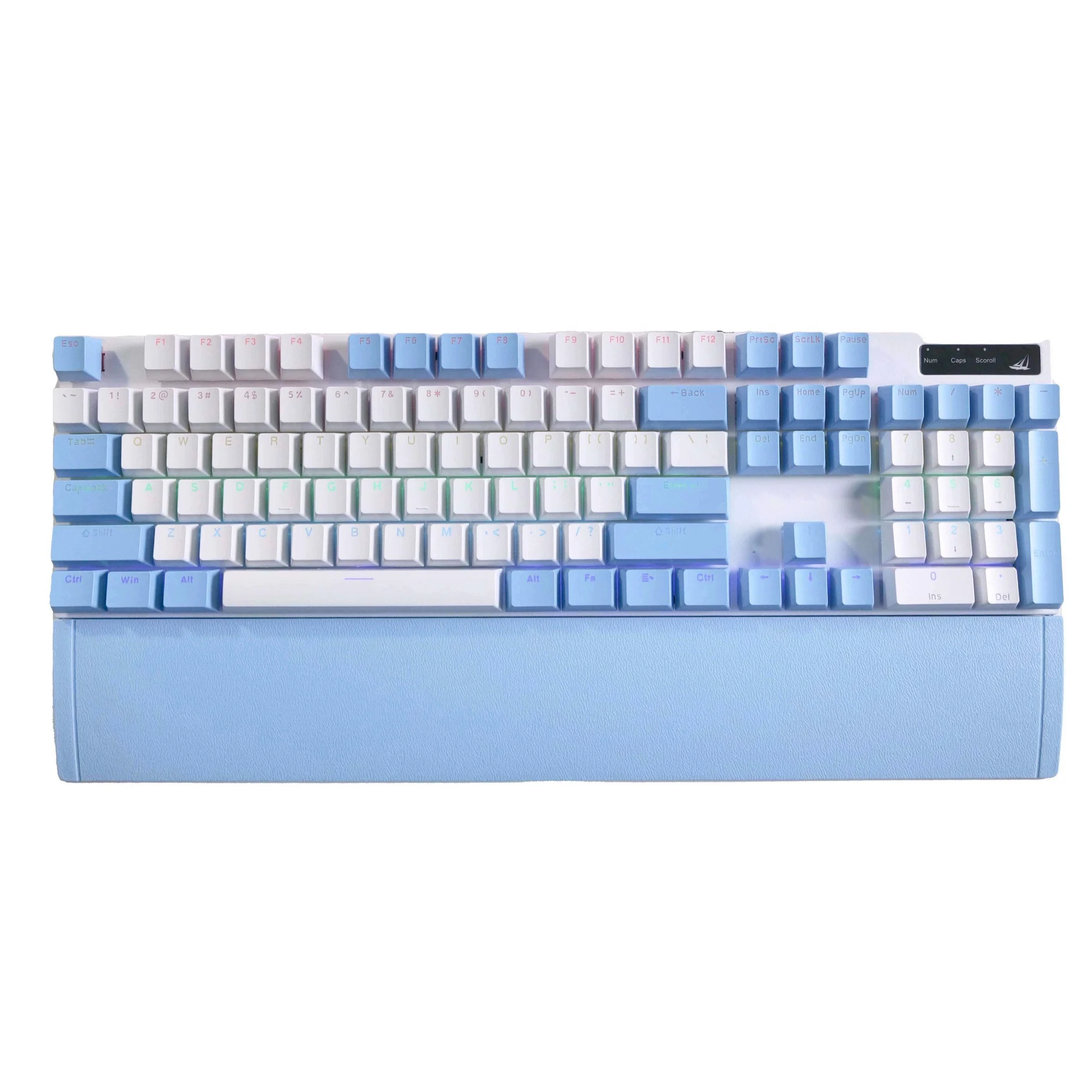 Bàn phím cơ gaming SPARTAN TC3218 Blue-White | Blue Switch, LED Rainbow, 104-keys