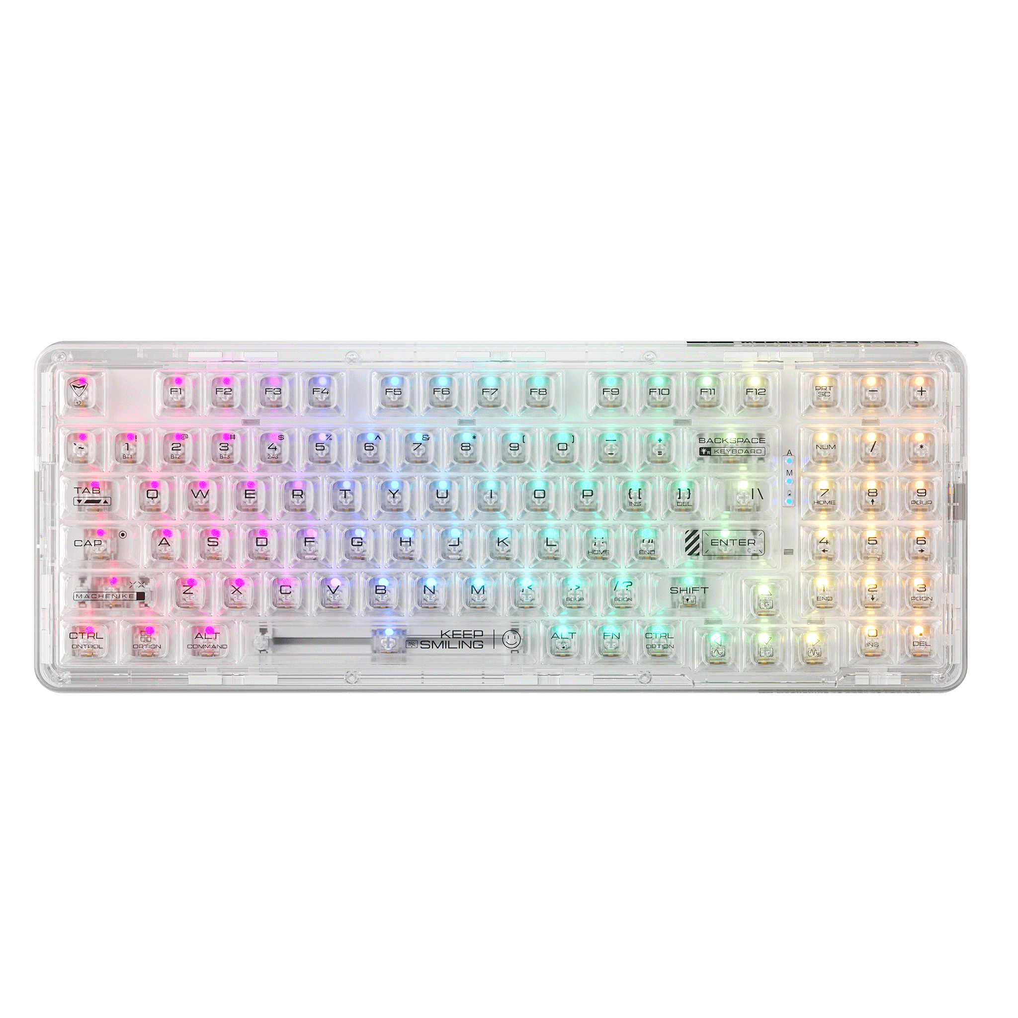 Bàn phím cơ Machenike K500F-B94W Tri-Mode RGB White | Wireless, GR Crystal Switch