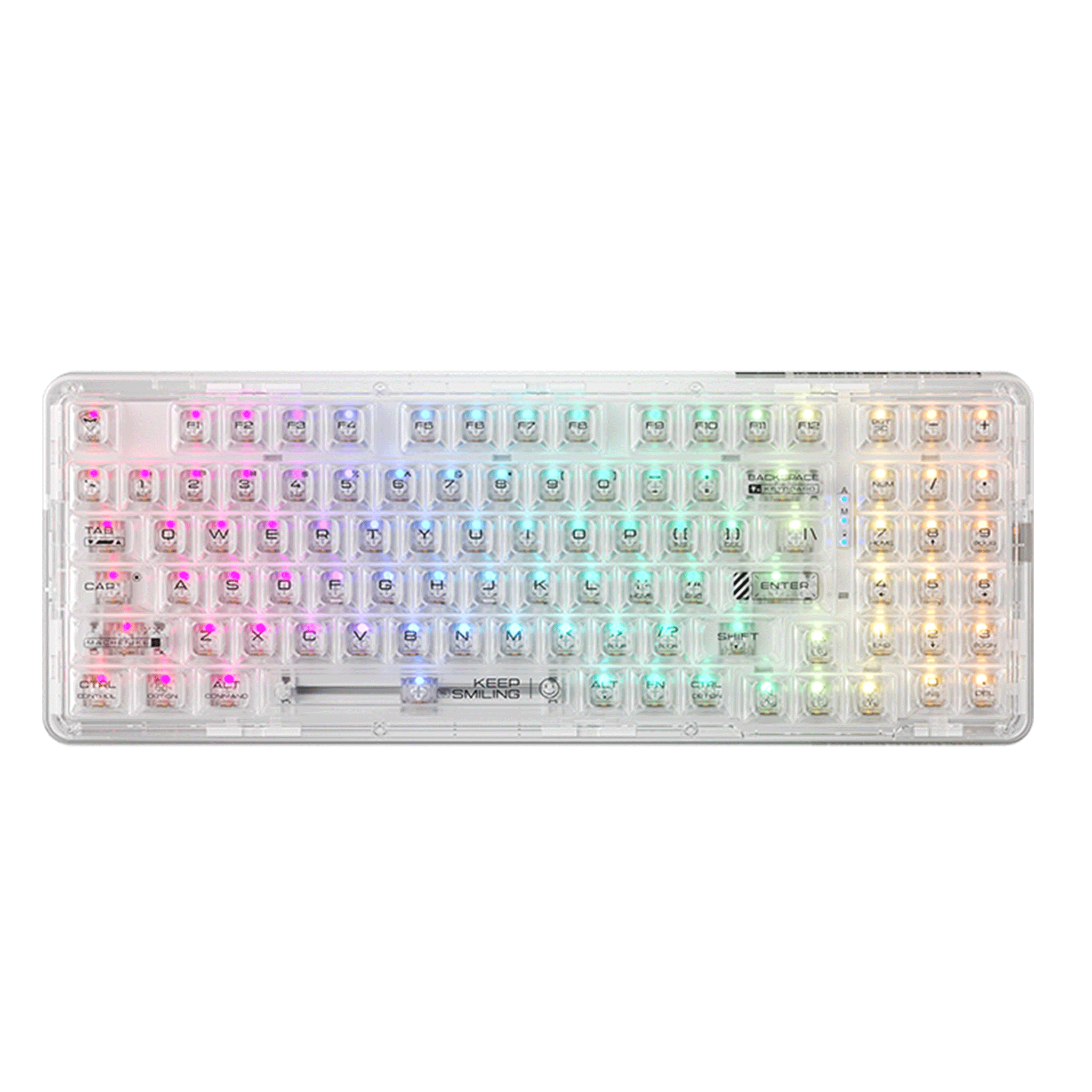 Bàn phím cơ Machenike K500F-B94W Tri-Mode RGB White | Wireless, GR Crystal Switch