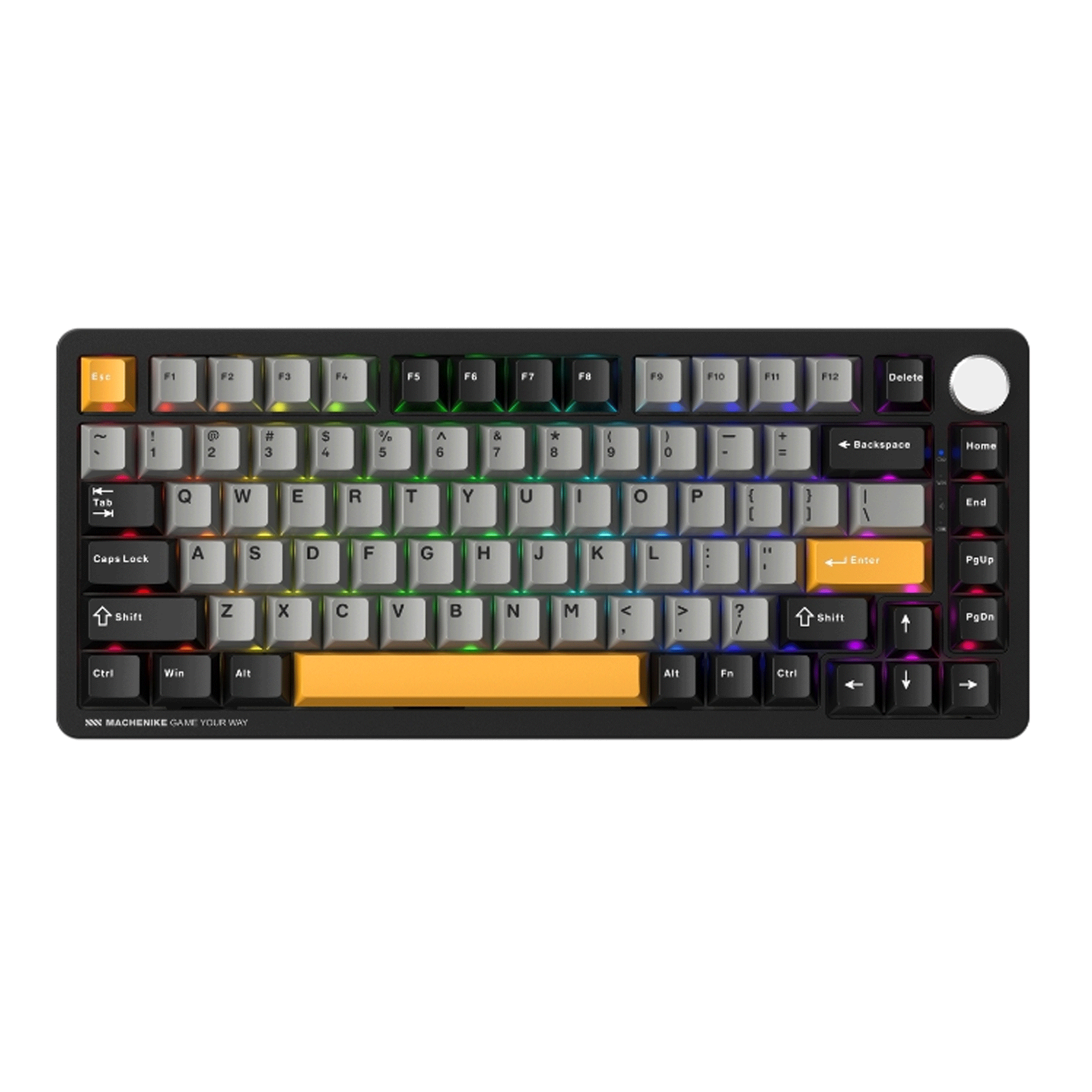 Bàn Phím Cơ Không Dây Machenike K600-B82W Tri-Mode Rgb Grey-Black