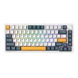  Bàn phím cơ Machenike K600 B82W | Wireless, Tri-mode, RGB, White-Blue, GR Silver Switch 