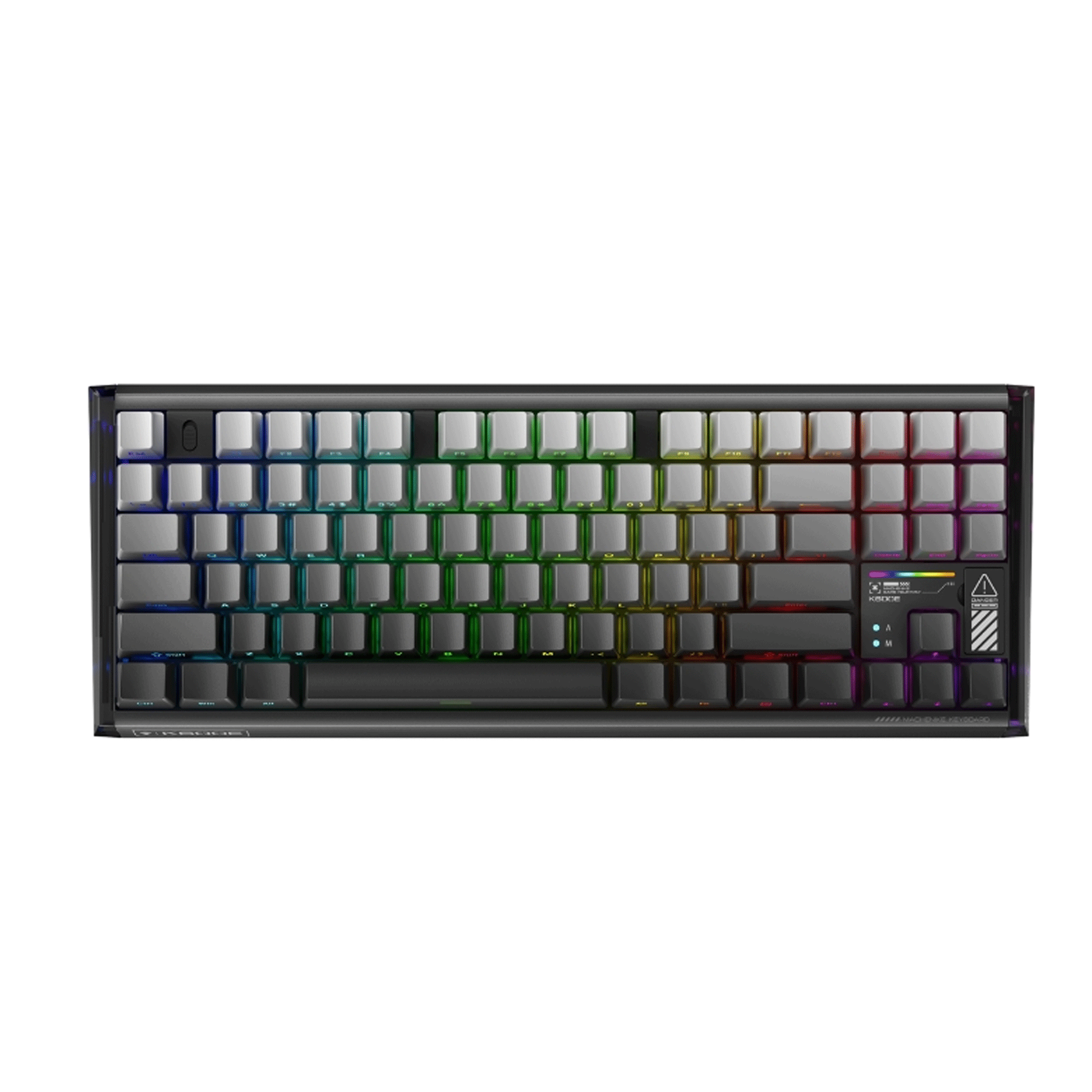 Bàn phím cơ Machenike K600E B87W | Wireless Tri Mode, RGB Side, Printed Grey, Gr Silver Switch