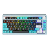  Bàn phím cơ Machenike K600T-B82 Tri-Mode RGB Grey Blue | Wireless, GR Silver Switch 