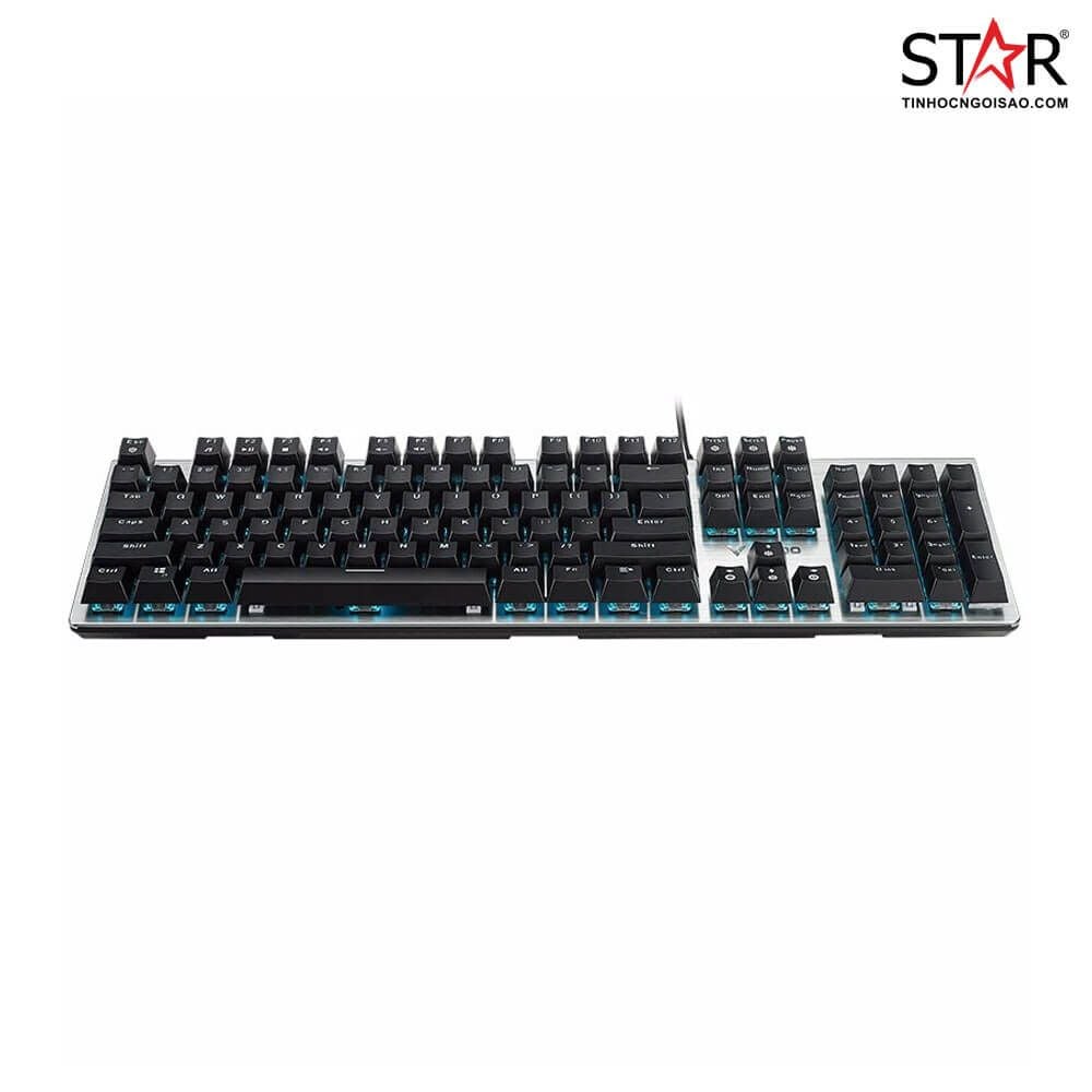 Bàn Phím Cơ Rapoo V530 | Đen, Sliver Switch, 104 Phím, Phím Quang Chống Nước