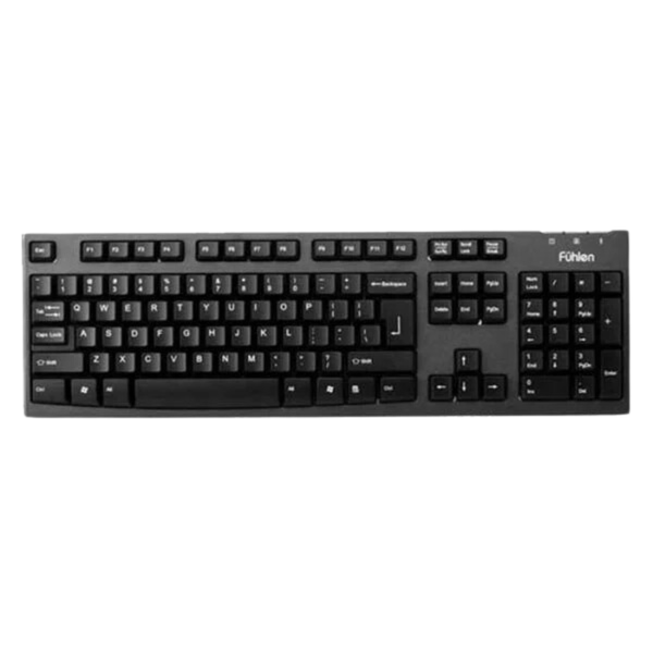  Bàn phím giả cơ văn phòng Fuhlen L411 | Có dây, Fullsize, Membrane, Black 