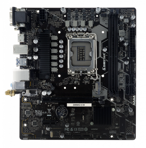  Mainboard Biostar Z690MX2-E Wifi DDR4 | LGA 1700, mATX, 2 khe RAM 