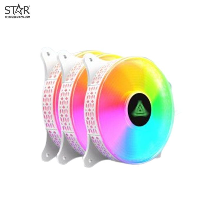 Bộ Kit 3 Fan VSP V400C LED RGB Trắng (01 Hộp có 3 Fan/Hub/Remote)