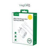  Bộ sạc nhanh Veggieg V-M102 PD20W + Cáp Type C sang Lightning 1.2m 