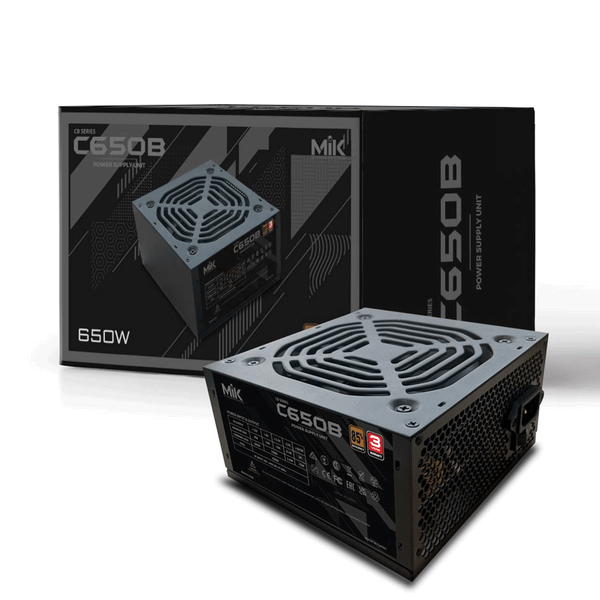  Nguồn máy tính Mik C650B (Hiệu Suất 85%) (Dc To Dc) Bh 38T - Đen | Semi Modular, ATX 