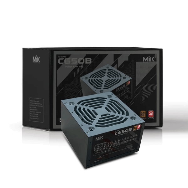  Nguồn máy tính Mik C650B (Hiệu Suất 85%) (Dc To Dc) Bh 38T - Đen | Semi Modular, ATX 