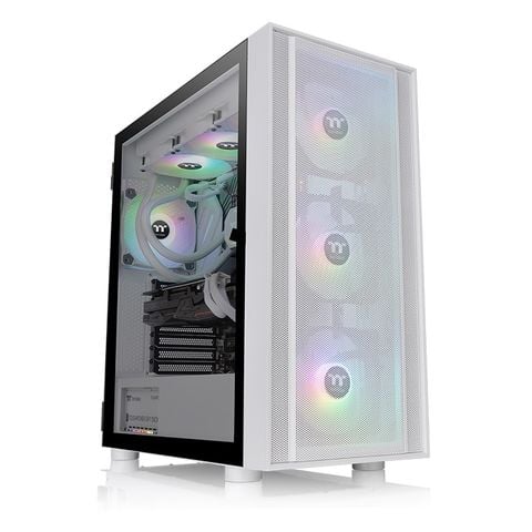 Thùng máy Thermaltake H570 TG ARGB Snow Mid Tower Chassis | Trắng, sẵn 3 fan ARGB (CA-1T9-00M6WN-01)